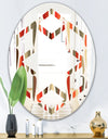 Retro Abstract Drops IV - Modern Round or Oval Wall Mirror - Hexagon Star