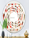 Retro Abstract Drops IV - Modern Round or Oval Wall Mirror - Whirl