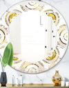 Circular Golden Pattern I - Modern Round or Oval Wall Mirror - Leaves