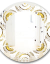 Circular Golden Pattern I - Modern Round or Oval Wall Mirror - Leaves