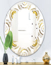Circular Golden Pattern I - Modern Round or Oval Wall Mirror - Leaves