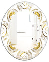 Circular Golden Pattern I - Modern Round or Oval Wall Mirror - Leaves