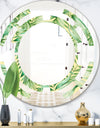 Tropical Retro Foliage - Modern Round or Oval Wall Mirror - Space