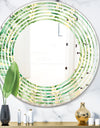 Tropical Retro Foliage - Modern Round or Oval Wall Mirror - Wave