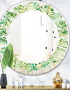 Tropical Retro Foliage - Modern Round or Oval Wall Mirror - Leaves