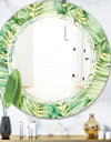 Tropical Retro Foliage - Modern Round or Oval Wall Mirror - Triple C