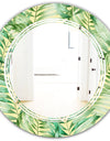 Tropical Retro Foliage - Modern Round or Oval Wall Mirror - Triple C