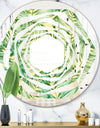 Tropical Retro Foliage - Modern Round or Oval Wall Mirror - Whirl