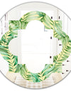 Tropical Retro Foliage - Modern Round or Oval Wall Mirror - Quatrefoil