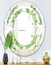 Tropical Retro Foliage - Modern Round or Oval Wall Mirror - Space