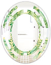 Tropical Retro Foliage - Modern Round or Oval Wall Mirror - Space
