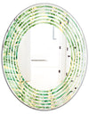 Tropical Retro Foliage - Modern Round or Oval Wall Mirror - Wave