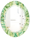Tropical Retro Foliage - Modern Round or Oval Wall Mirror - Triple C