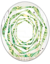Tropical Retro Foliage - Modern Round or Oval Wall Mirror - Whirl