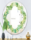Tropical Retro Foliage - Modern Round or Oval Wall Mirror - Quatrefoil