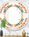 Retro Floral Pattern IV - Modern Round or Oval Wall Mirror - Space