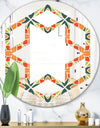 Retro Floral Pattern IV - Modern Round or Oval Wall Mirror - Hexagon Star