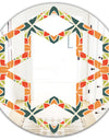 Retro Floral Pattern IV - Modern Round or Oval Wall Mirror - Hexagon Star