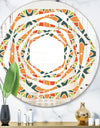 Retro Floral Pattern IV - Modern Round or Oval Wall Mirror - Whirl