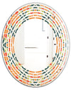 Retro Floral Pattern IV - Modern Round or Oval Wall Mirror - Wave