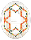 Retro Floral Pattern IV - Modern Round or Oval Wall Mirror - Hexagon Star