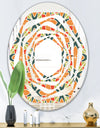 Retro Floral Pattern IV - Modern Round or Oval Wall Mirror - Whirl