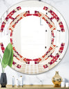 Retro Floral Pattern VI - Modern Round or Oval Wall Mirror - Space