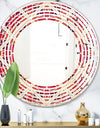 Retro Floral Pattern VI - Modern Round or Oval Wall Mirror - Wave