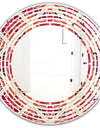 Retro Floral Pattern VI - Modern Round or Oval Wall Mirror - Wave