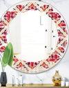 Retro Floral Pattern VI - Modern Round or Oval Wall Mirror - Leaves