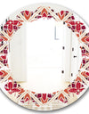 Retro Floral Pattern VI - Modern Round or Oval Wall Mirror - Leaves