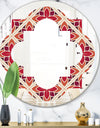Retro Floral Pattern VI - Modern Round or Oval Wall Mirror - Quatrefoil