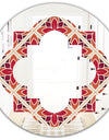 Retro Floral Pattern VI - Modern Round or Oval Wall Mirror - Quatrefoil