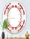Retro Floral Pattern VI - Modern Round or Oval Wall Mirror - Space