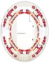 Retro Floral Pattern VI - Modern Round or Oval Wall Mirror - Space