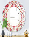 Retro Floral Pattern VI - Modern Round or Oval Wall Mirror - Wave