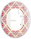 Retro Floral Pattern VI - Modern Round or Oval Wall Mirror - Wave