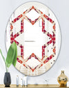 Retro Floral Pattern VI - Modern Round or Oval Wall Mirror - Hexagon Star