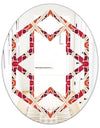 Retro Floral Pattern VI - Modern Round or Oval Wall Mirror - Hexagon Star