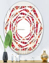 Retro Floral Pattern VI - Modern Round or Oval Wall Mirror - Whirl