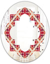 Retro Floral Pattern VI - Modern Round or Oval Wall Mirror - Quatrefoil