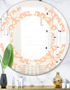 Retro Floral Pattern V - Modern Round or Oval Wall Mirror - Space
