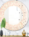 Retro Floral Pattern V - Modern Round or Oval Wall Mirror - Wave