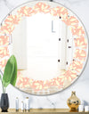 Retro Floral Pattern V - Modern Round or Oval Wall Mirror - Leaves