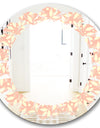 Retro Floral Pattern V - Modern Round or Oval Wall Mirror - Leaves