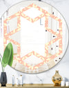 Retro Floral Pattern V - Modern Round or Oval Wall Mirror - Hexagon Star