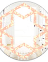 Retro Floral Pattern V - Modern Round or Oval Wall Mirror - Hexagon Star
