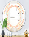 Retro Floral Pattern V - Modern Round or Oval Wall Mirror - Space