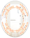 Retro Floral Pattern V - Modern Round or Oval Wall Mirror - Space
