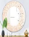 Retro Floral Pattern V - Modern Round or Oval Wall Mirror - Wave